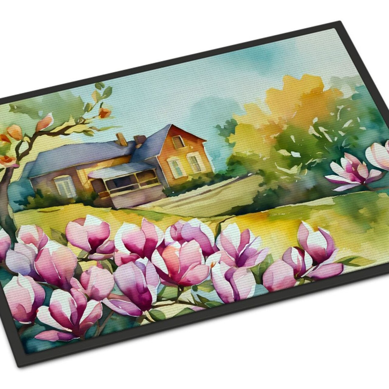 Edge Collections - 18" x 27" - Multicolor - Louisiana Magnolias Doormat Indoor Outdoor Rug - 1 Piece